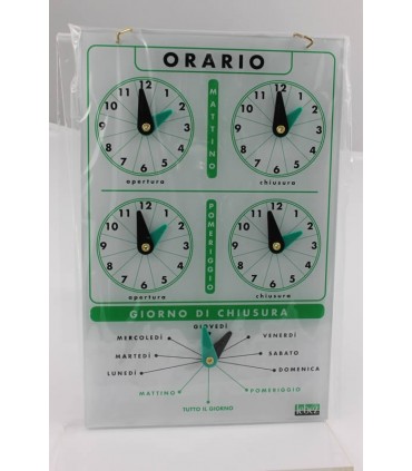 Cartello orario Negozio  in plexiglass antiurto