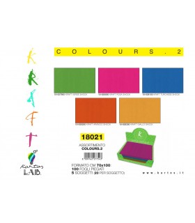 Carta Regalo Kartos Tinta Unita colori Pastello conf. da 100 fogli assortiti in 5 color