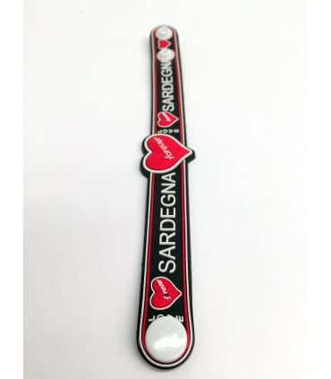 Bracciale I Love Sardegna in Gomma con Chiusura a Bottone