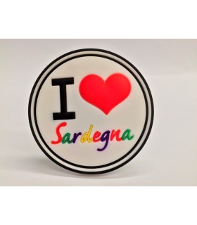 Calamita Tonda I Love Sardegna in Gomma Morbida 