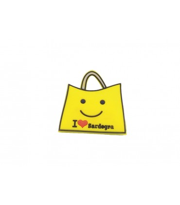 Calamita Sardegna Borsa I Love in Gomma Morbida Disponibile Gialla e Blu