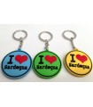 Portachiavi Tondo I Love Sardegna in Gomma Morbida Disponibile in 3 Colori
