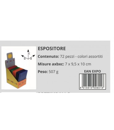 Portacard in PVC Colorato Trasparente Opaco ad 1 Tasca Expo da 72 pz.