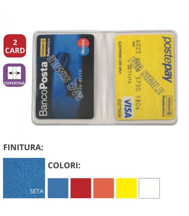 Portacard in PVC Colorato a 2 Tasche Expo da 50 pz. ass. in 5 colori
