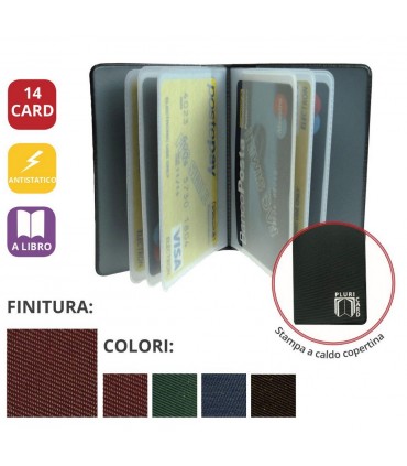 Portacard in PVC espanso a Libro da 14 Scomparti Expo da 24 pz. ass. in 4 colori