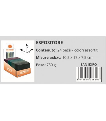 Portacard in PVC espanso a Libro da 14 Scomparti Expo da 24 pz. ass. in 4 colori