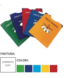 Disco Orario in Materiale Telato Gommato Colorato Expo da 25 pz. ass. in 5 colori