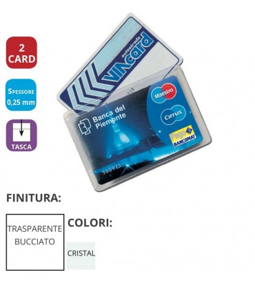 Portacard in PVC a 2 Tasche Expo da 100 pz.