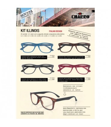 Ricariche Occhiali da Vista Charro Mod. Illinois 4 pz. Diottria + 1.00