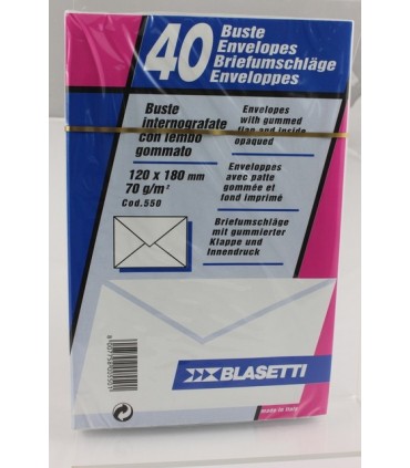 Buste lettera Blasetti  mis. 12x18 Bianche  blister da 40 pz. 
