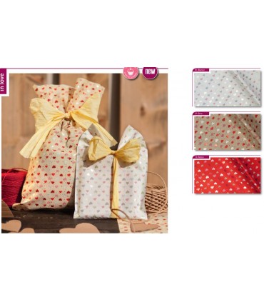 Buste Ragalo  "Cuore " in PPL Mis. 25x40 cm conf. da 100 pz. assortite in 5 Colori