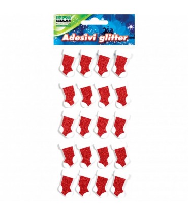 Chiudipacco Lebez Glitterato "Calza Natale" Adesivo