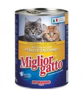 Bocconcini Miglior Gatto con Pollo e Tacchino Lattina 405 gr