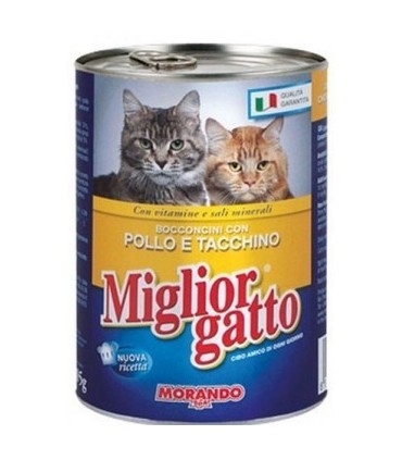 Bocconcini Miglior Gatto con Pollo e Tacchino Lattina 405 gr