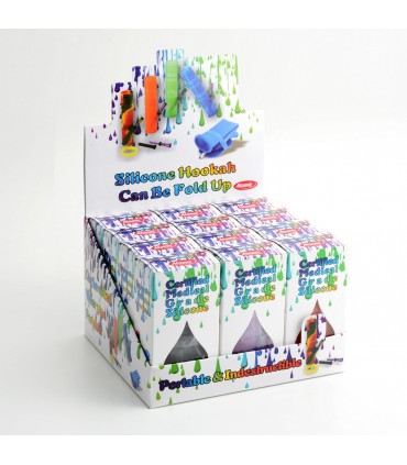 Bong in Silicone Atomic H.20 cm e Bocchino in metallo e Plastica Disponibile in vari colori