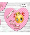 Cuscino a Forma di cuore Mamma "Regina"  cm. 40x35  colore Rosa
