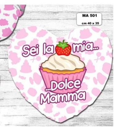 Cuscino A Forma di Cuore Mamma  "Dolcetto" cm.40x35