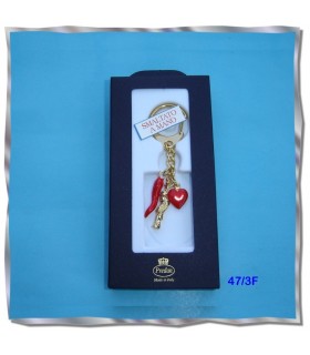 Corno e Cuore Smaltati con Gobbo Dorato in Metallo