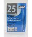 Buste Upocket trasparenti Favorit formato 8 x 12 conf. 25 pz.