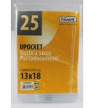 Buste Upocket trasparenti Favorit formato 13 x 18 conf. 25 pz.