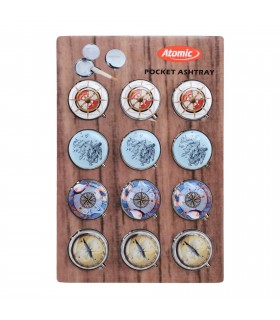 Portacenere da Tasca Atomic in Metallo In Display da 12 pz. assortiti