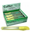 Cutter piccolo in plastica Lebez con bloccalama a scatto conf. da 20 pz.