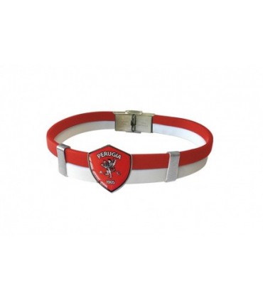 Bracciale in PVC con Ciondolo logo in metallo smaltato Perugia