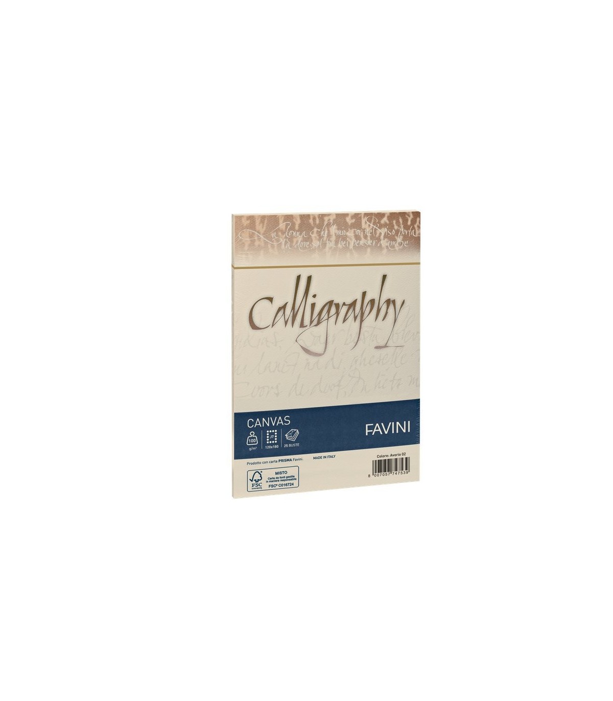Buste Calligraphy Favini Canvas Avorio 100 Gr Mis12x18