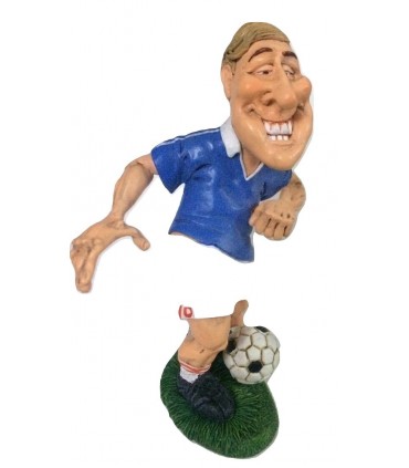 Caricature Mestieri "Il Calciatore" Azzurro H. 15 cm