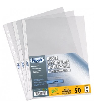 Buste Foratura Universale Lucide Formato 22x30 cm  conf. 50 pz.