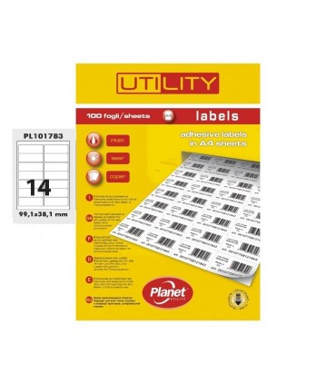 Etichette Adesive A4 Planet  Misura 99.1x38.1  conf. da 100 fogli