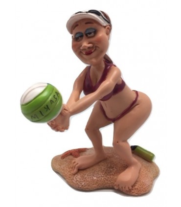 Caricatura Mestieri "Il Beach Voley" H. 15 cm