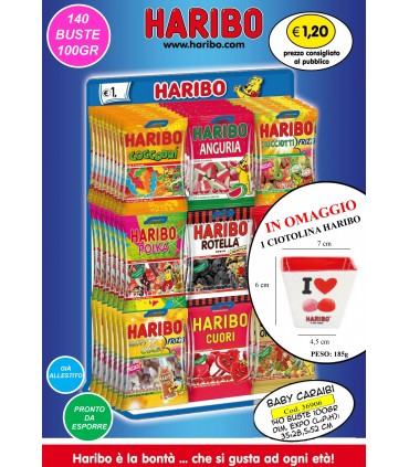 HARIBO 100 GR. EXPO DA 140 BUSTINE ASSORTITE