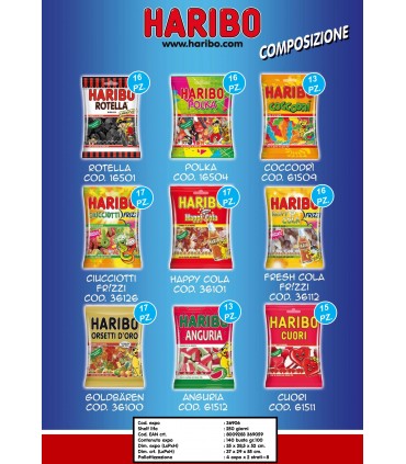 HARIBO 100 GR. EXPO DA 140 BUSTINE ASSORTITE