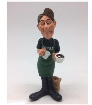 Caricature Mestieri "Il Barista Il Coffee" H. 15 cm