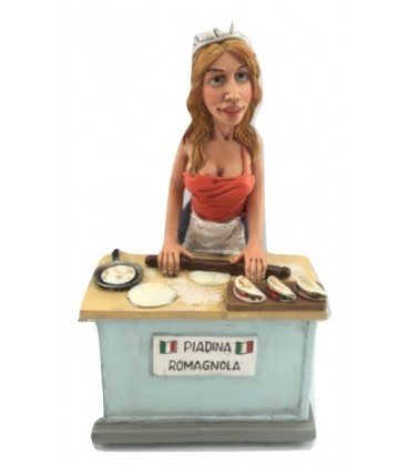 Caricature Mestieri "La Piadinara"  H.16 cm