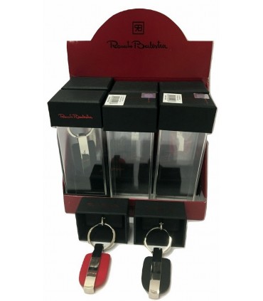 Portachiavi Renato Balestra in Metallo e Pelle Expo da 6 pz. assortito con 3 colori