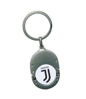 Portachiavi in Metallo con Moneta sgancia carrello FC Juventus