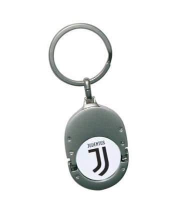 Portachiavi in Metallo con Moneta sgancia carrello FC Juventus