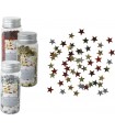 Stelle in Plastica Decorative in Barattolo conf. 6 pz. colori Argento-Oro-Rosso
