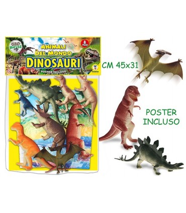 Dinosauri Rigidi 8 pz. con Poster