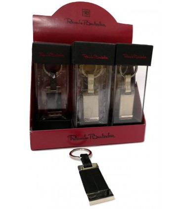 Portachiavi Renato Balestra in Metallo e Pelle Expo da 6 pz. assortito con 2 colori