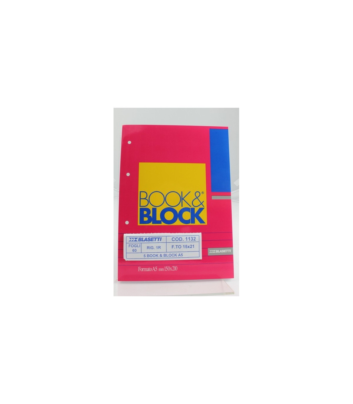 Book e Block formato A5 rig. 1R 60 fogli conf. 5 pz.