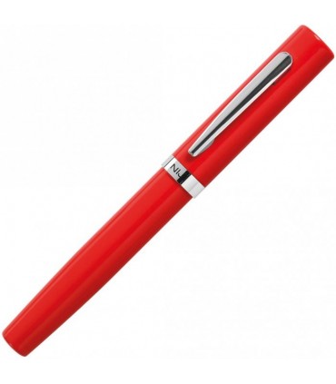 Penna Niji in Metallo cromato e Laccato  Mod. "Gioia" colore arancio