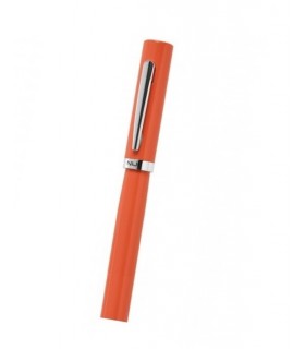 Penna Niji in Metallo cromato e Laccato Mod. "Gioia" colore arancio