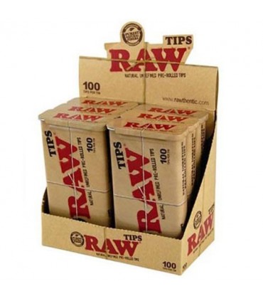 Filtri Raw in Carta pre-rollatiin box di metallo conf. 6 pz.