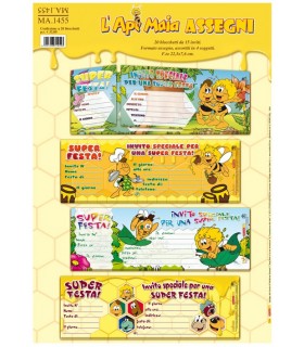 Blocchetto inviti assegno "L'ape maia" conf. 20 blocchetti da 15 inviti