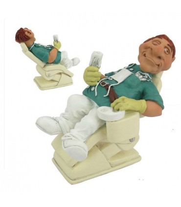 Caricature Mestieri "Il Dentista in Poltrona"  H. 15 cm
