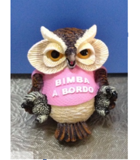 Gufo Incinta con Maglia Bimbo a Bordo H.6 cm