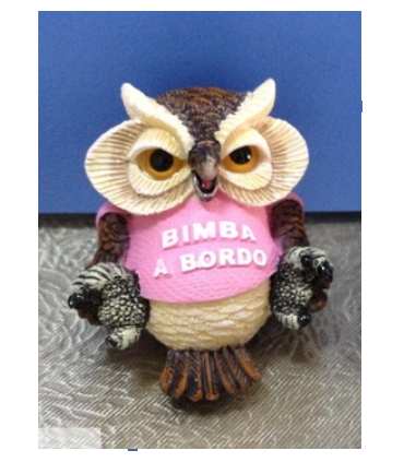 Gufo Incinta con Maglia Bimbo a Bordo H.6 cm